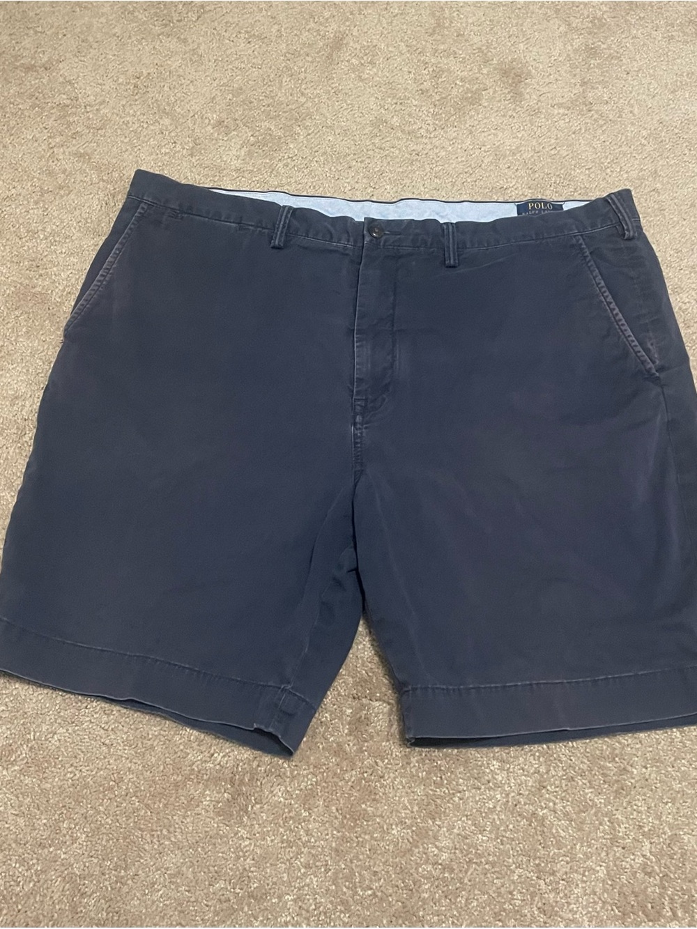 Polo by Ralph Lauren Men's Dark Navy Flat Front Chino Shorts